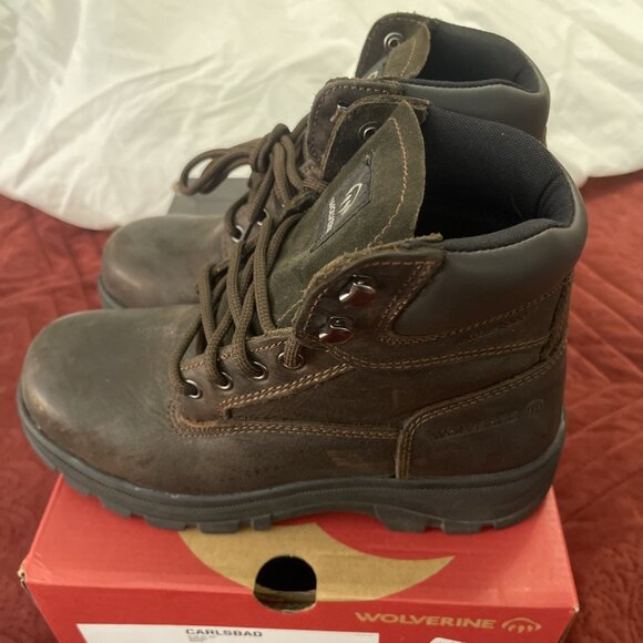 Carlsbad 6” Men Sz 6.5 Brown Leather Steel Toe EH, Waterproof Slip Resistant - Picture 6 of 16